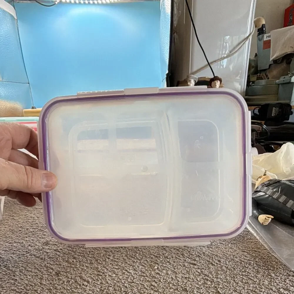 Snapware Clear Plastic Rectangle Storage Container Set 37 oz Snap Lids 9 pc